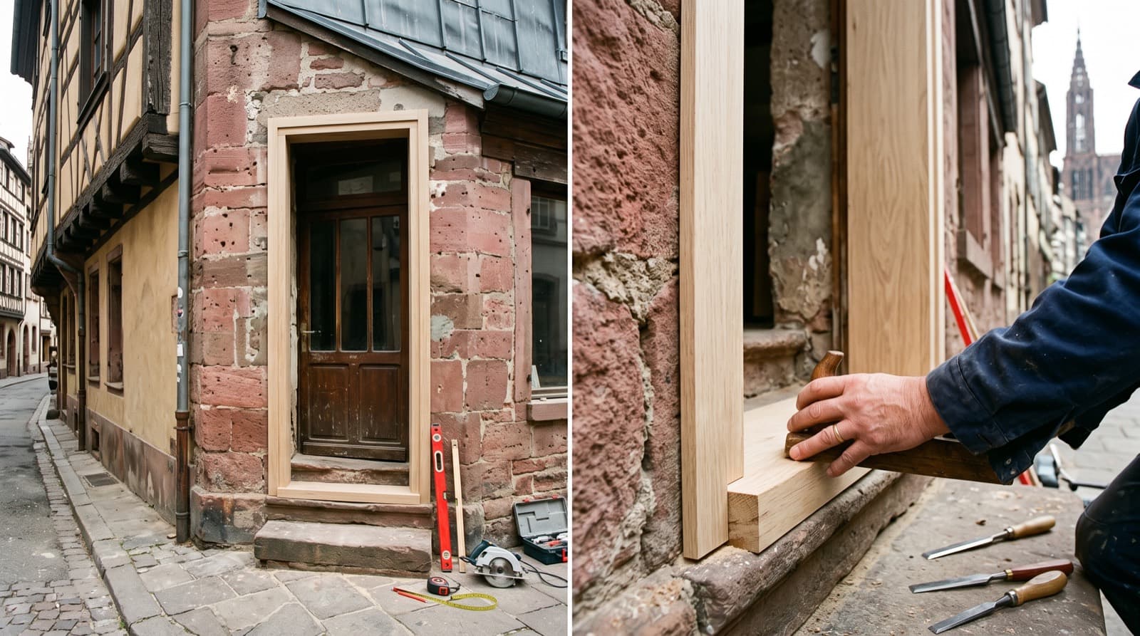 Élargir une porte de commerce sans casser la façade à Strasbourg