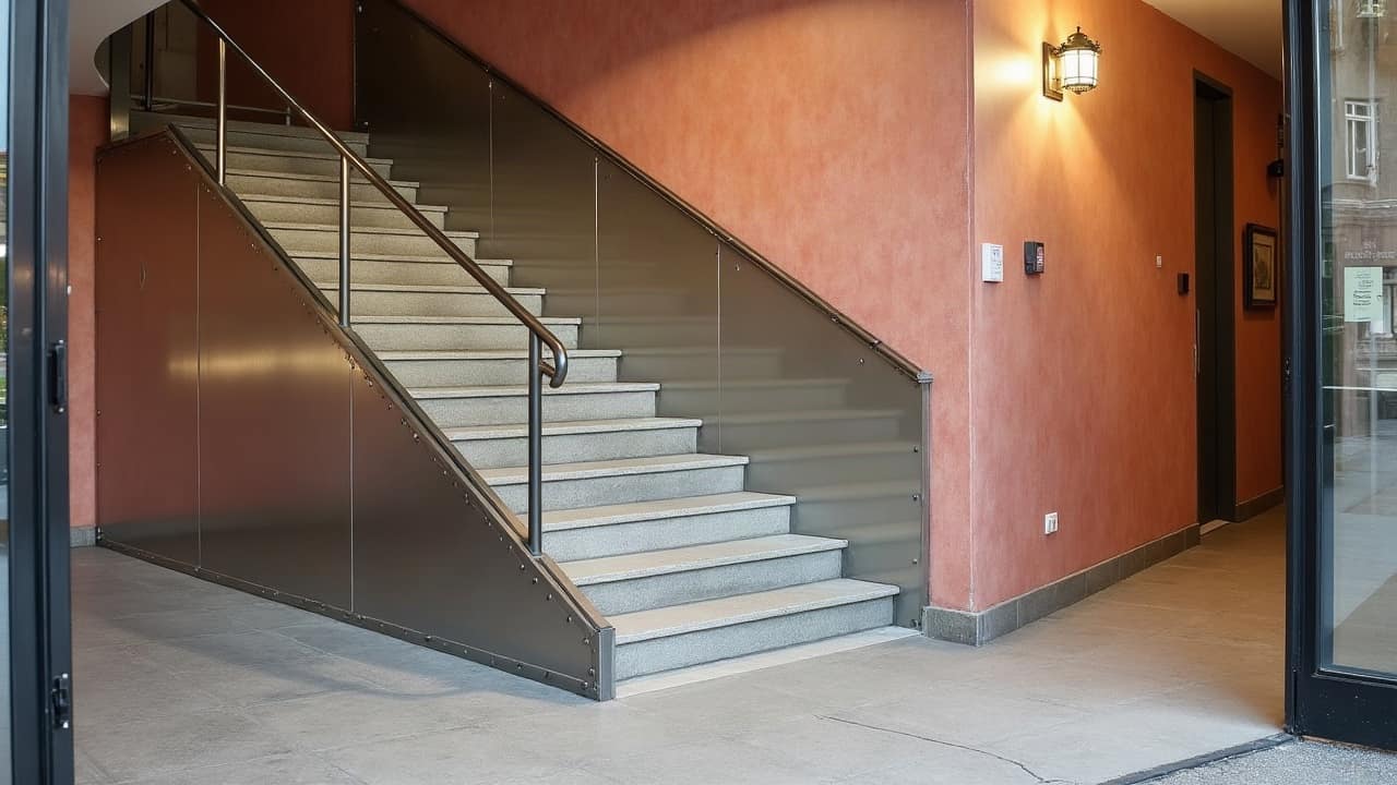 Nez de marche et main courante, sécuriser un escalier de commerce sans le refaire