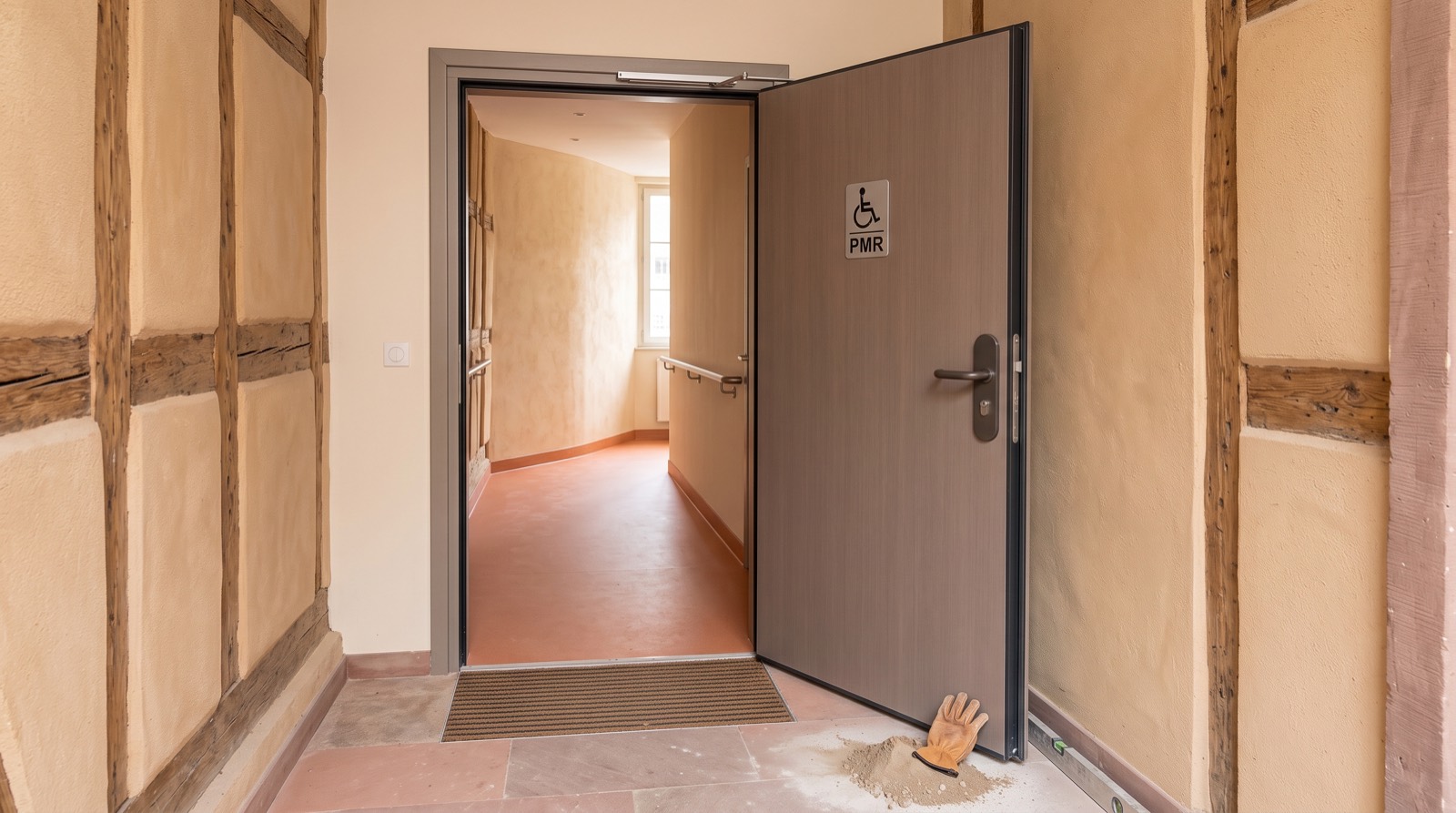 Un espace de manœuvre dégagé devant la porte, même sur une petite surface.